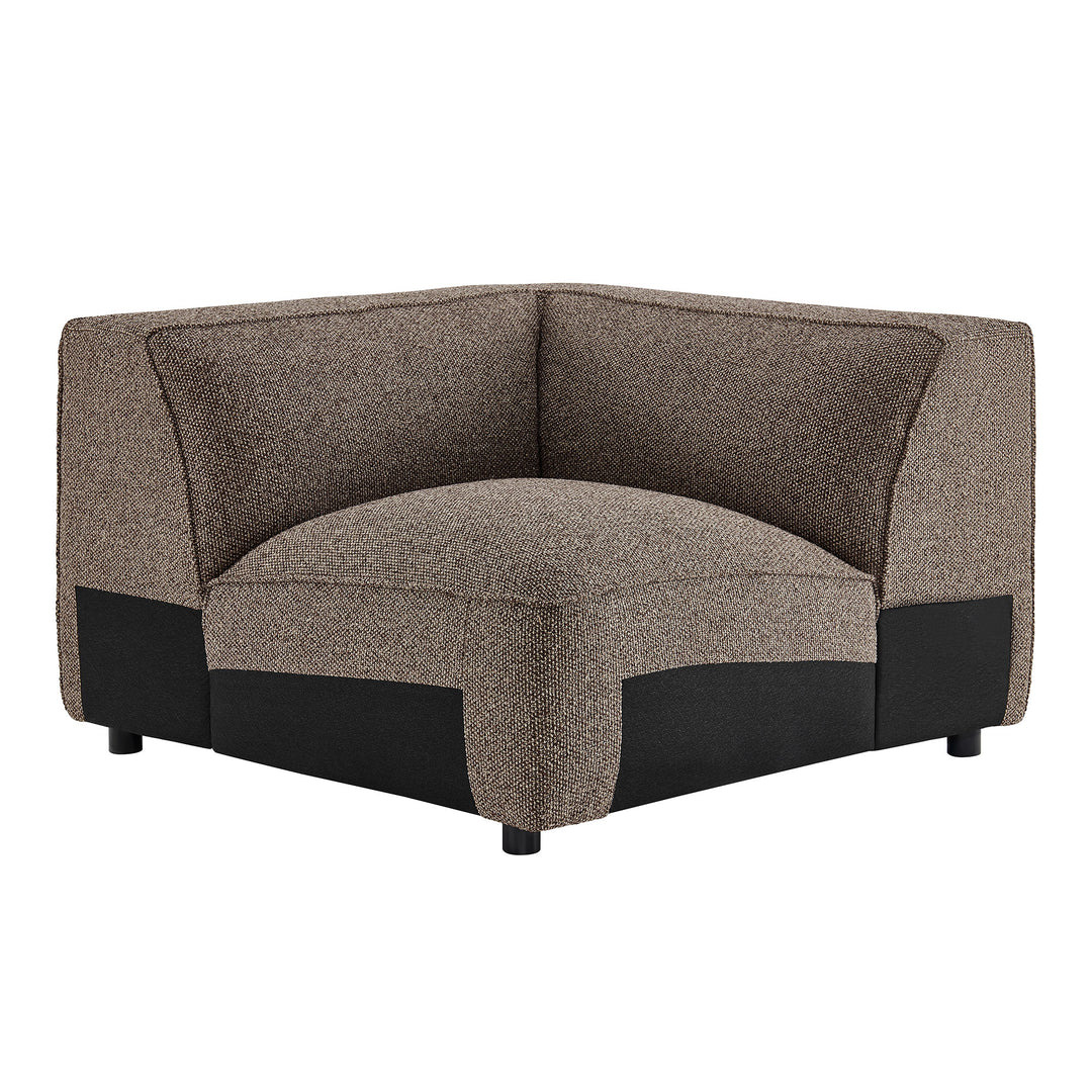 Auren 5 Piece Lattice Bouclé Upholstered Modular Corner Sectional in Earth
