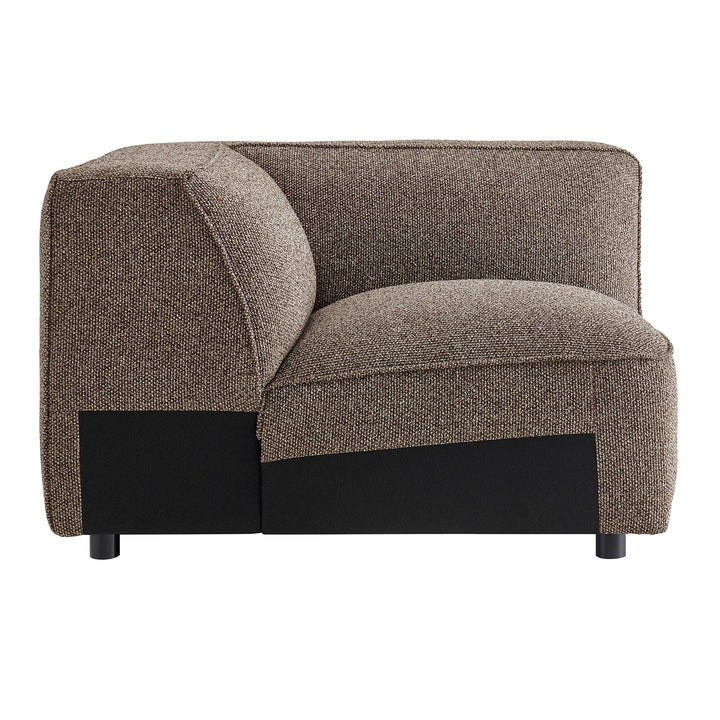 Auren 5 Piece Lattice Bouclé Upholstered Modular Corner Sectional in Earth
