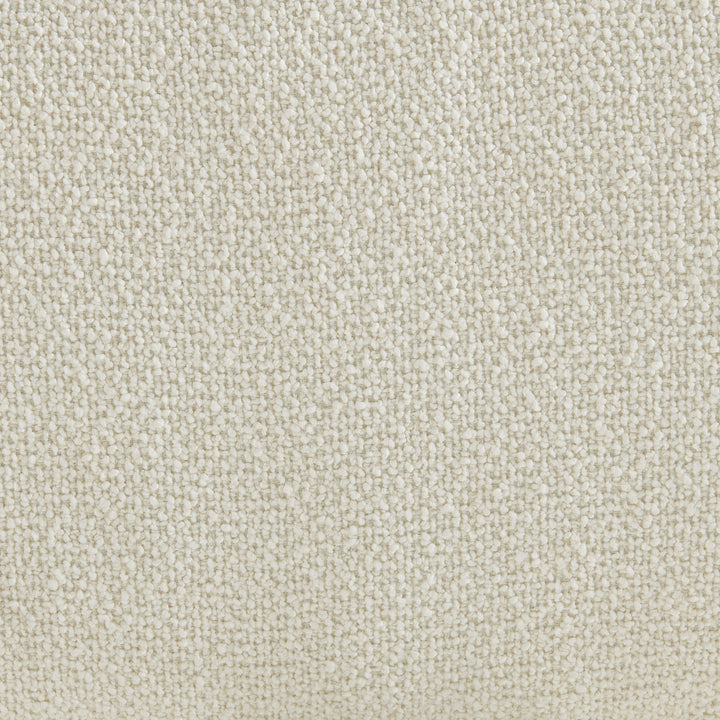 Auren Lattice Bouclé Upholstered Ottoman in Cream
