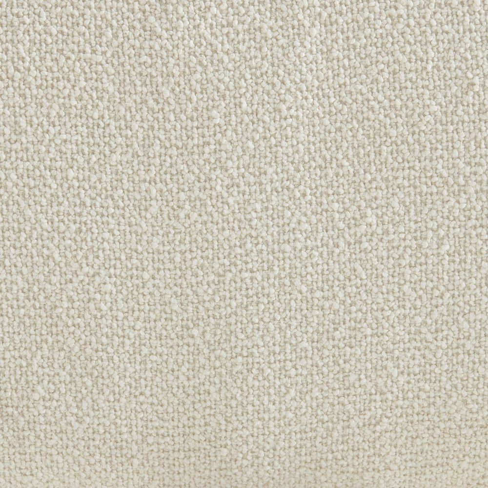 Auren Lattice Bouclé Upholstered Ottoman in Cream