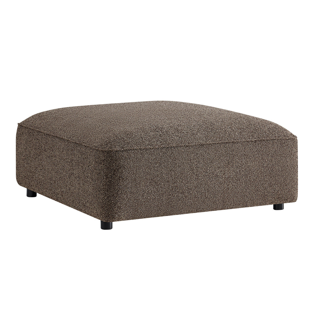 Auren Lattice Bouclé Upholstered Ottoman in Earth