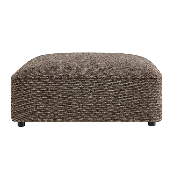 Auren Lattice Bouclé Upholstered Ottoman in Earth