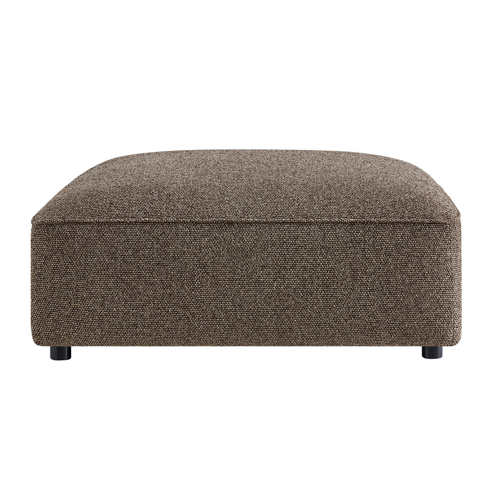 Auren Lattice Bouclé Upholstered Ottoman in Earth