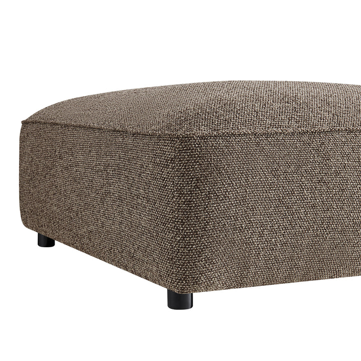 Auren Lattice Bouclé Upholstered Ottoman in Earth