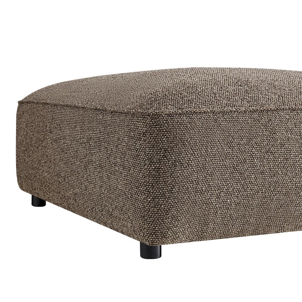 Auren Lattice Bouclé Upholstered Ottoman in Earth