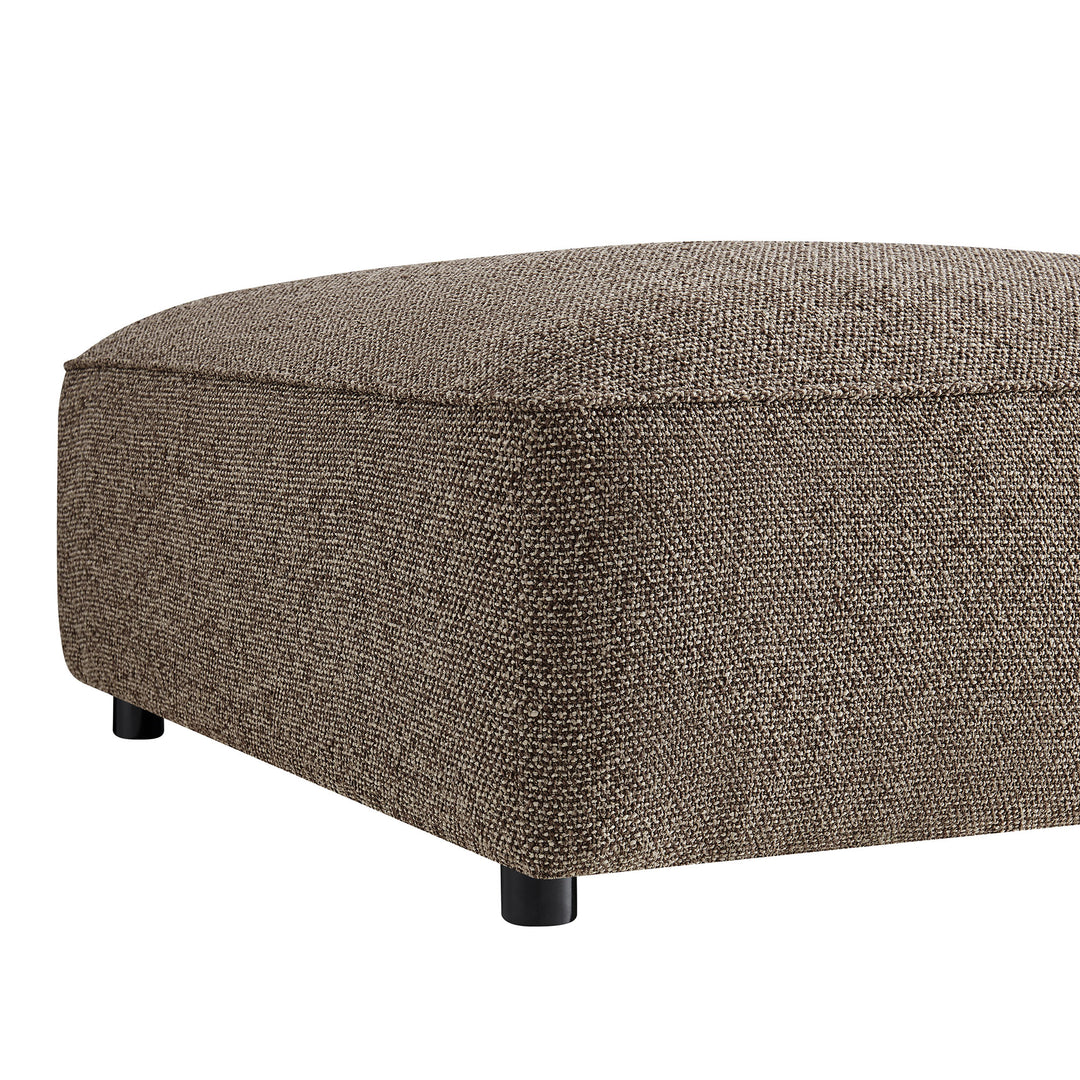 Auren Lattice Bouclé Upholstered Ottoman in Earth