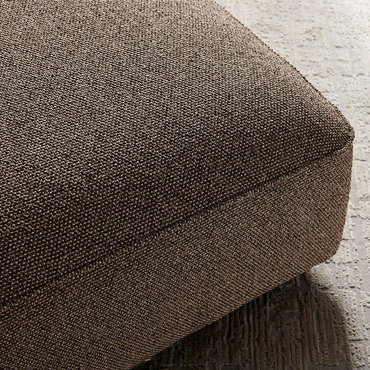 Auren Lattice Bouclé Upholstered Ottoman in Earth