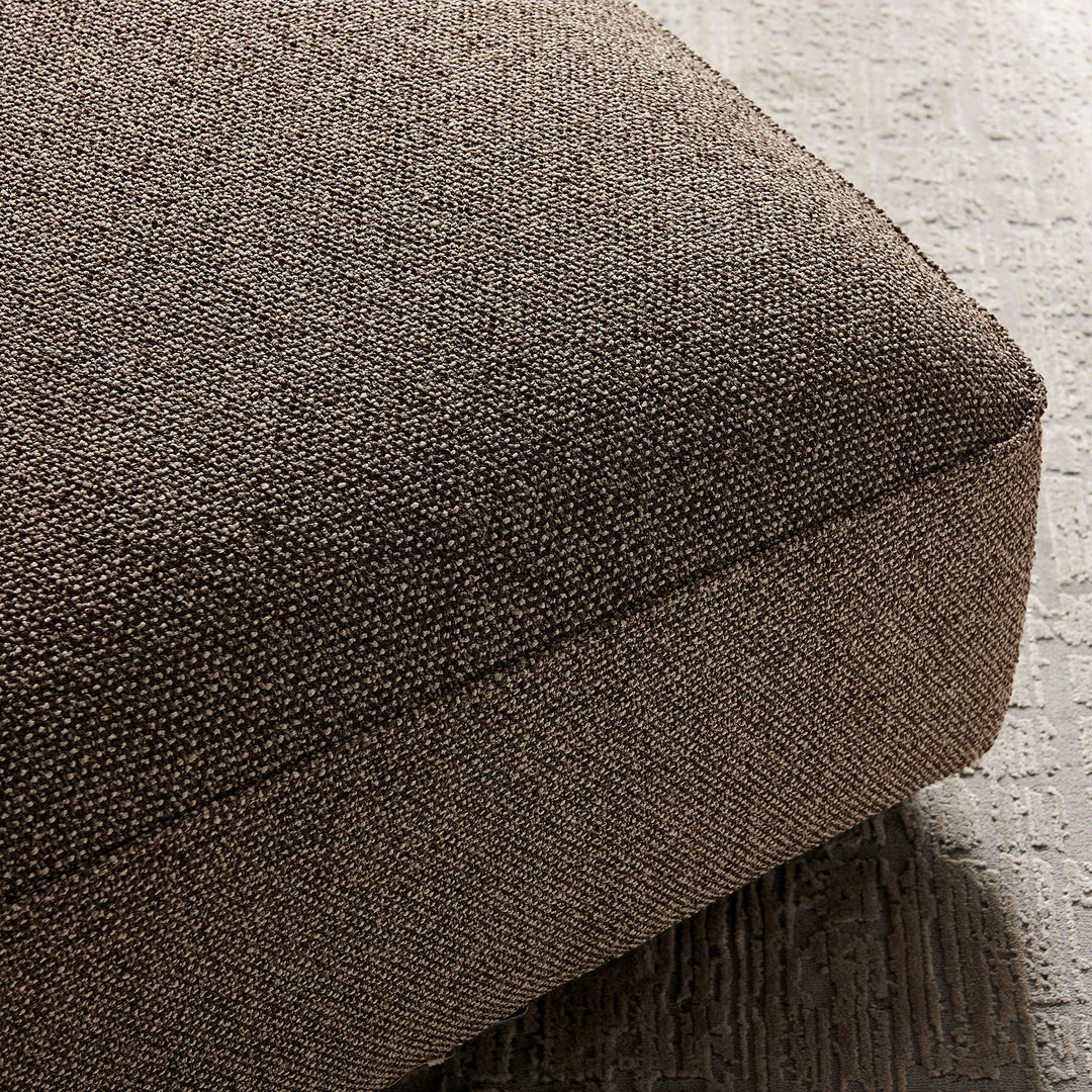 Auren Lattice Bouclé Upholstered Ottoman in Earth