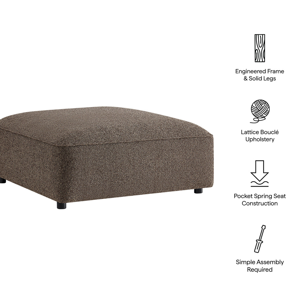 Auren Lattice Bouclé Upholstered Ottoman in Earth