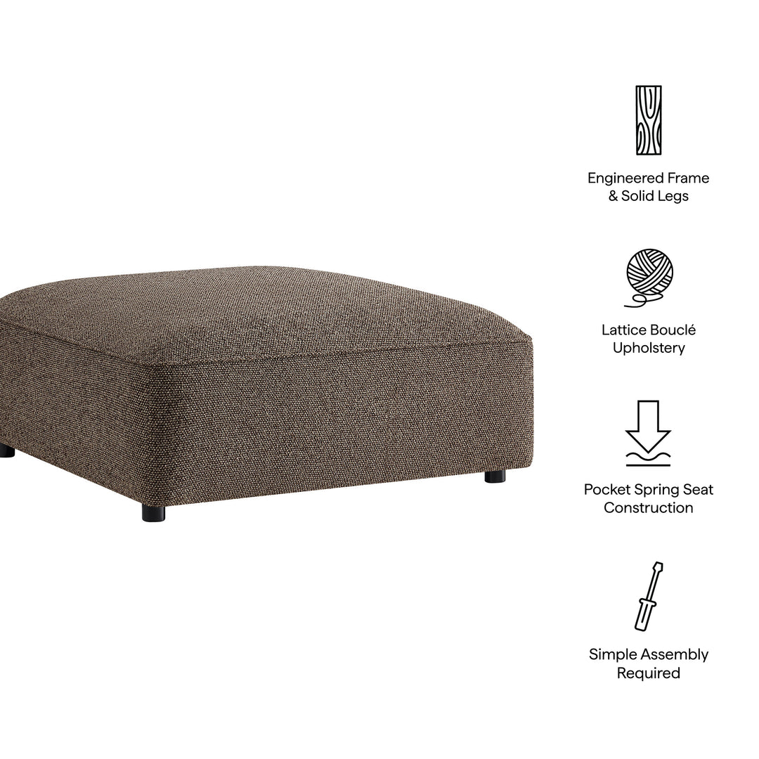 Auren Lattice Bouclé Upholstered Ottoman in Earth