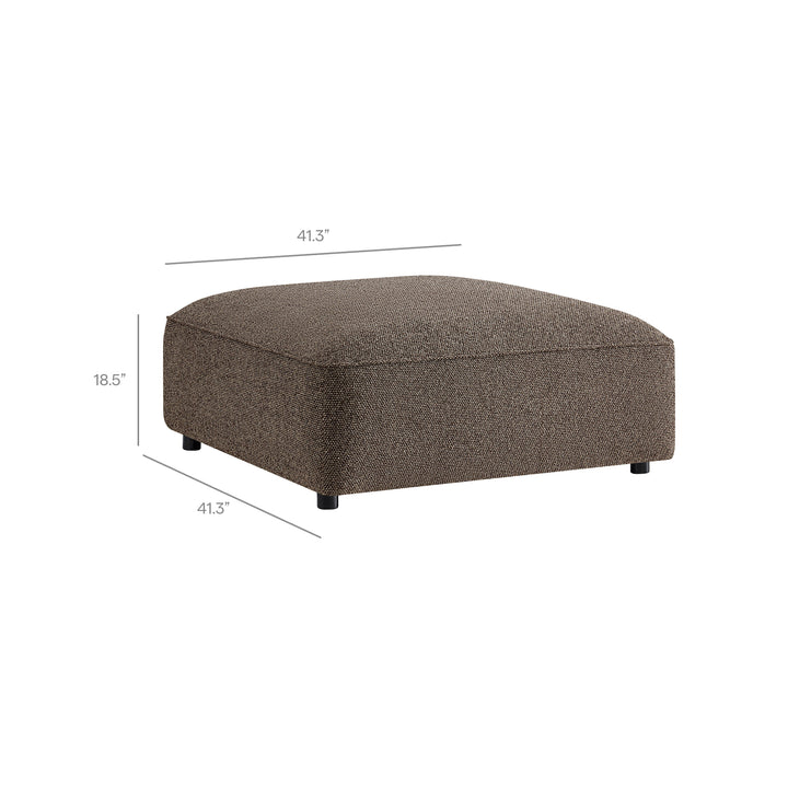 Auren Lattice Bouclé Upholstered Ottoman in Earth