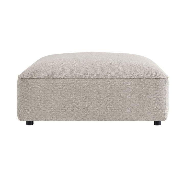 Auren Lattice Bouclé Upholstered Ottoman in Fog