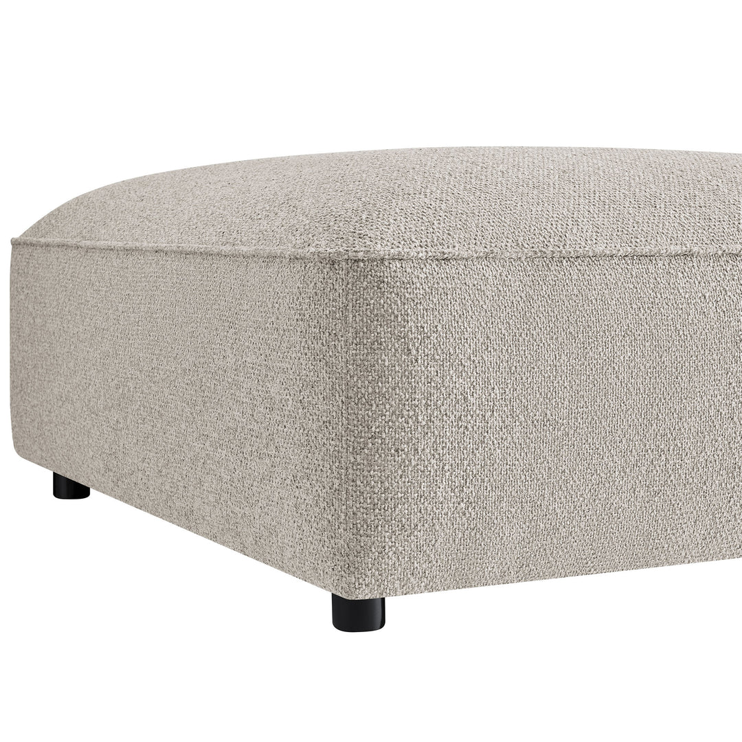Auren Lattice Bouclé Upholstered Ottoman in Fog