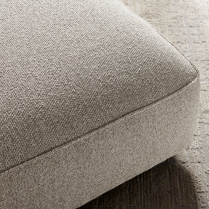 Auren Lattice Bouclé Upholstered Ottoman in Fog