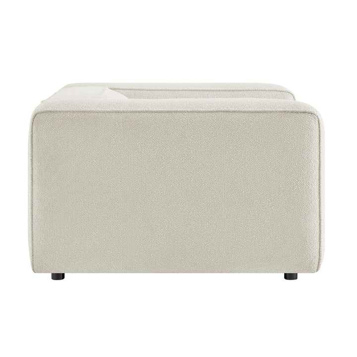 Auren Lattice Bouclé Upholstered Accent Chair in Cream