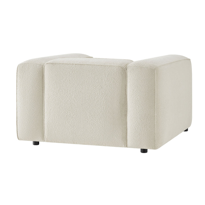 Auren Lattice Bouclé Upholstered Accent Chair in Cream