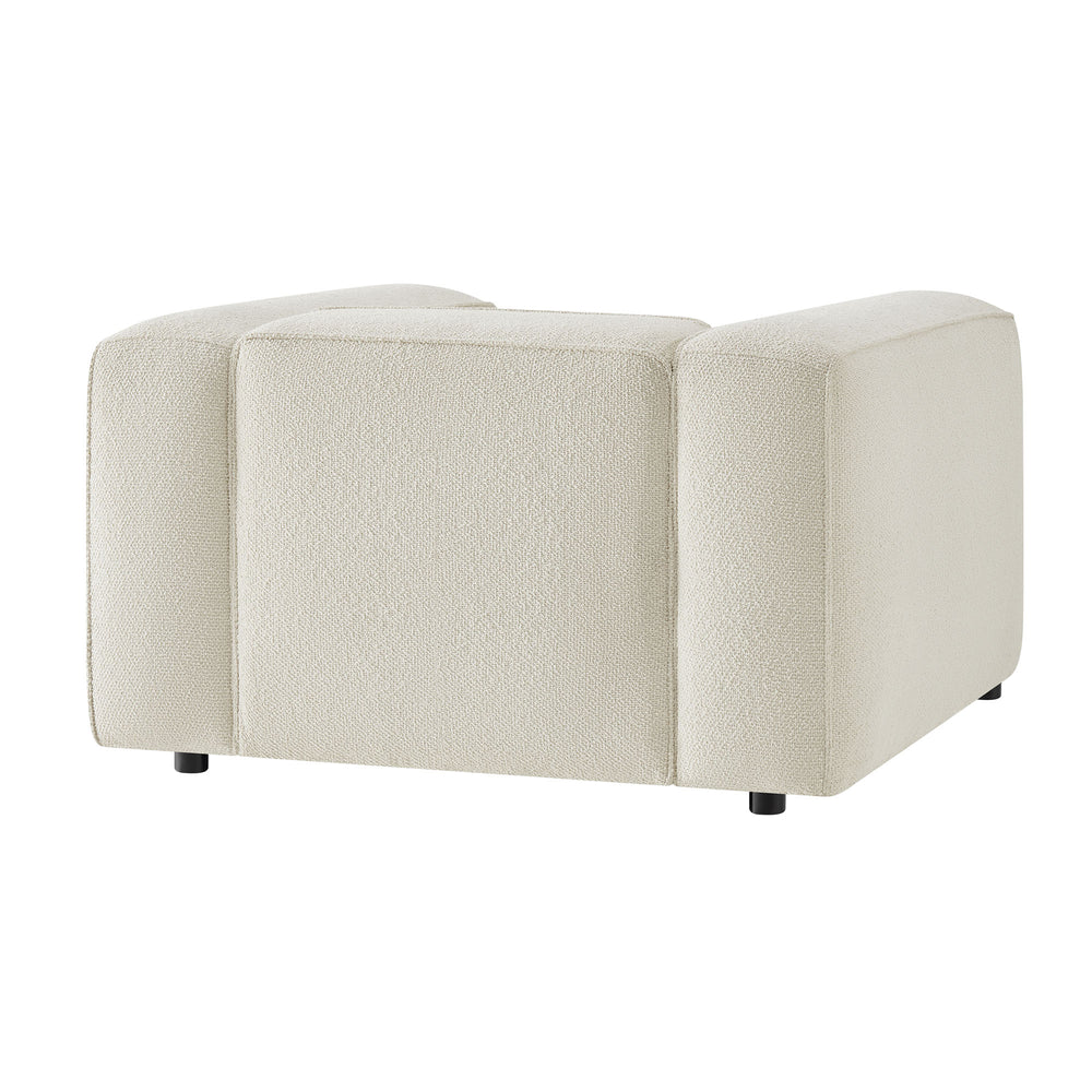 Auren Lattice Bouclé Upholstered Accent Chair in Cream