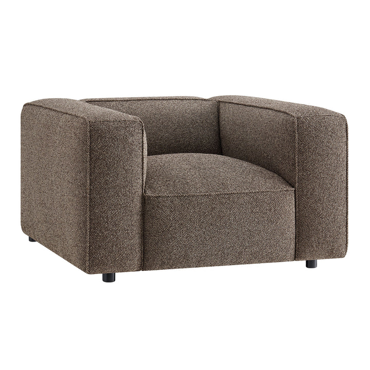 Auren Lattice Bouclé Upholstered Accent Chair in Earth