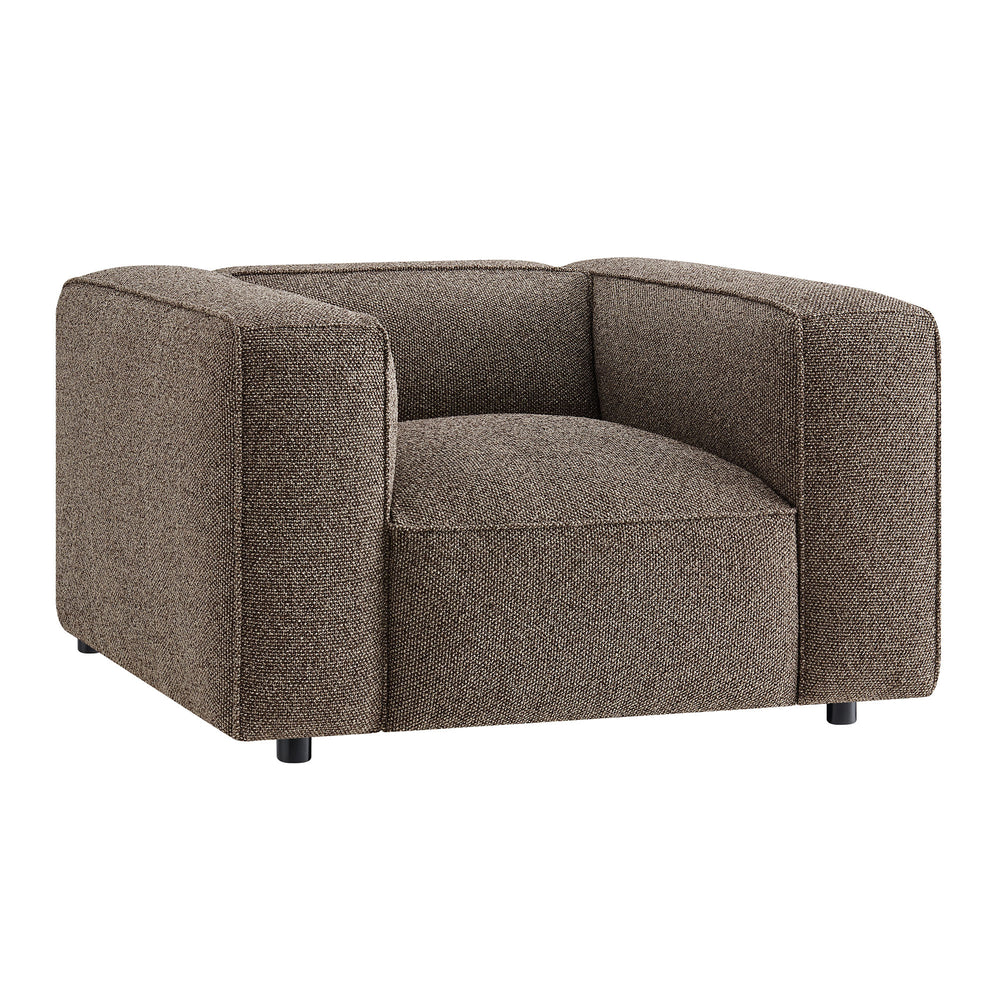 Auren Lattice Bouclé Upholstered Accent Chair in Earth