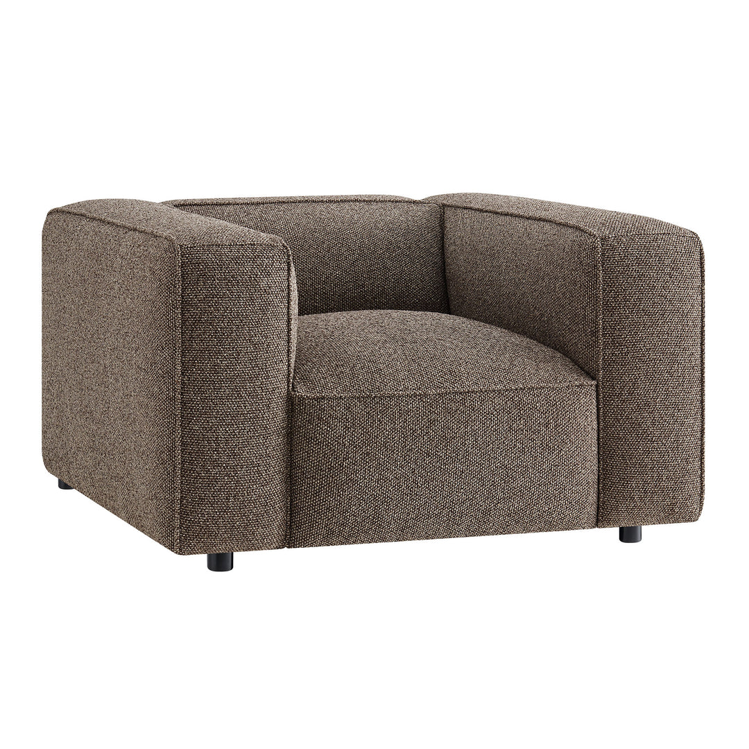 Auren Lattice Bouclé Upholstered Accent Chair in Earth