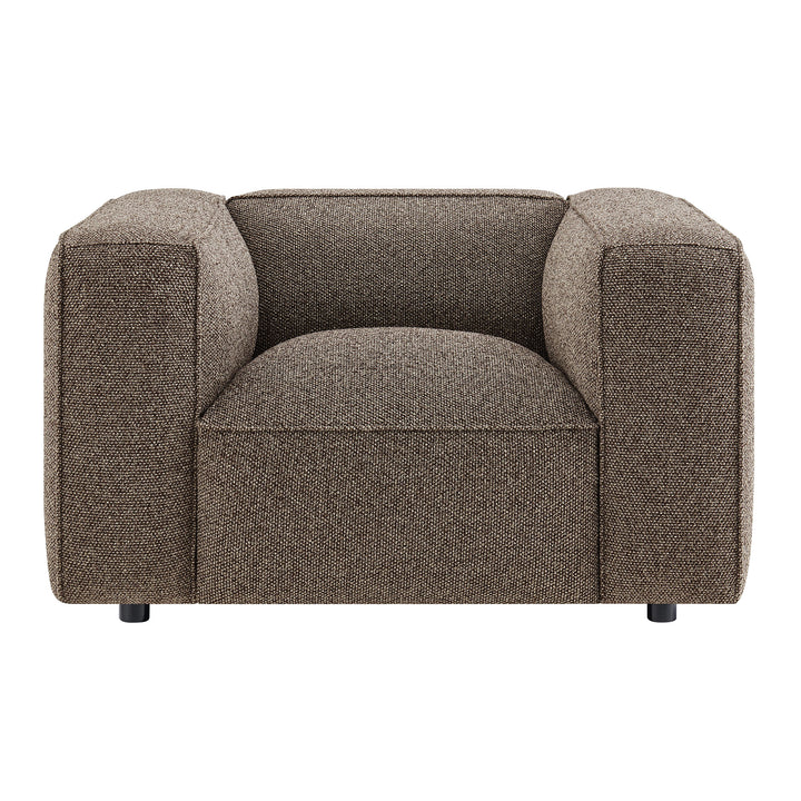Auren Lattice Bouclé Upholstered Accent Chair in Earth
