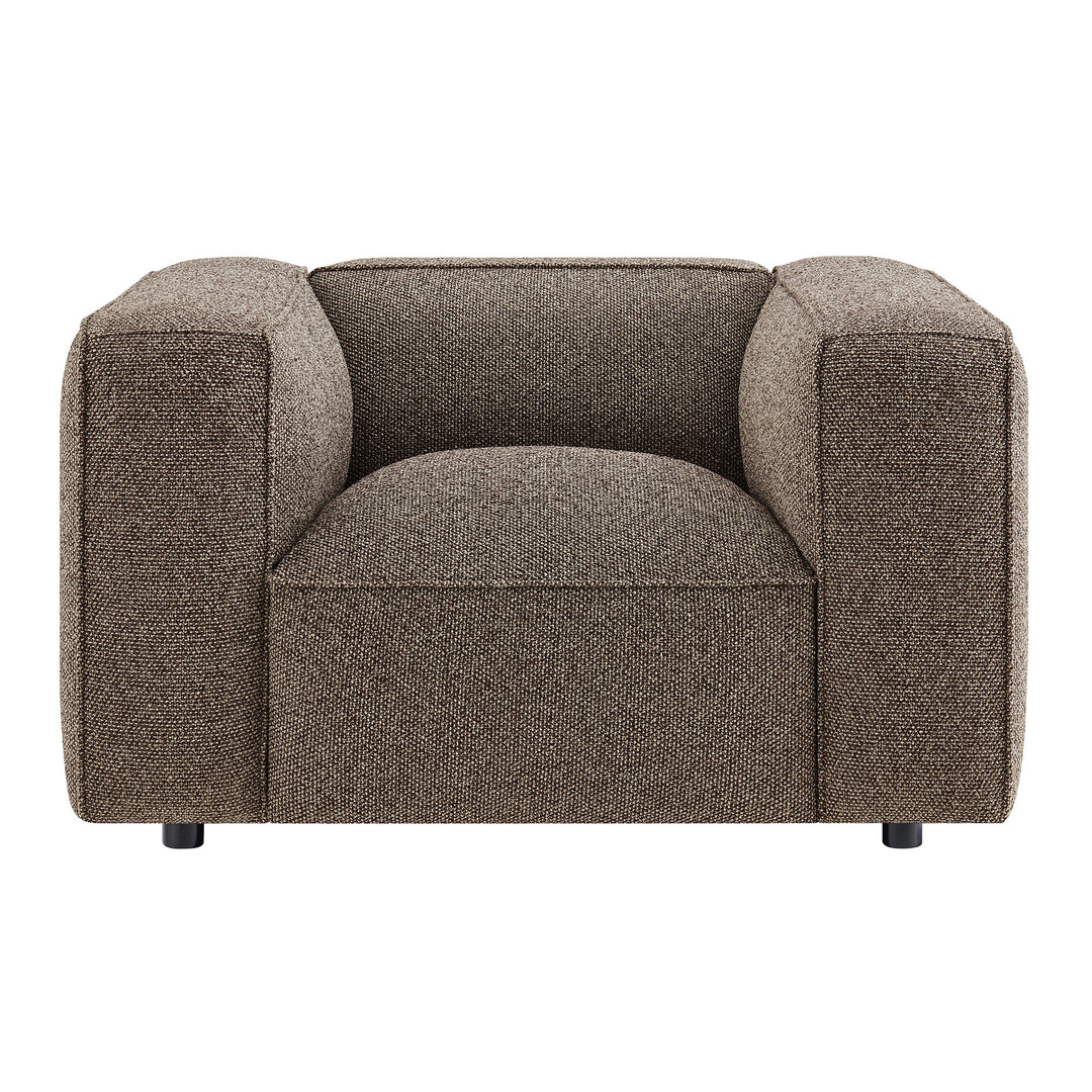 Auren Lattice Bouclé Upholstered Accent Chair in Earth