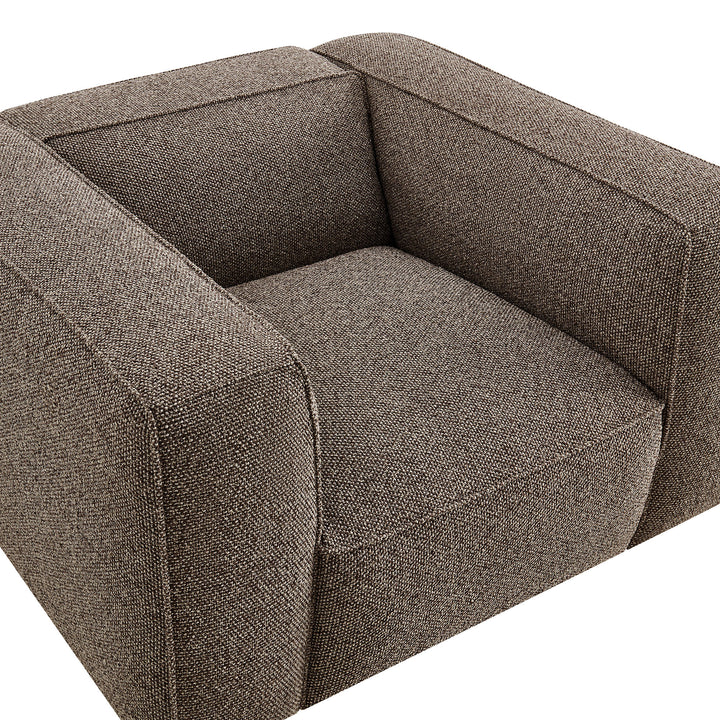 Auren Lattice Bouclé Upholstered Accent Chair in Earth