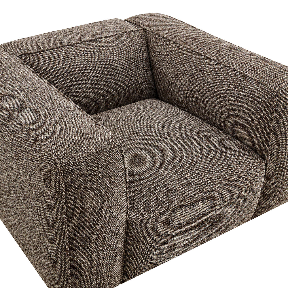 Auren Lattice Bouclé Upholstered Accent Chair in Earth