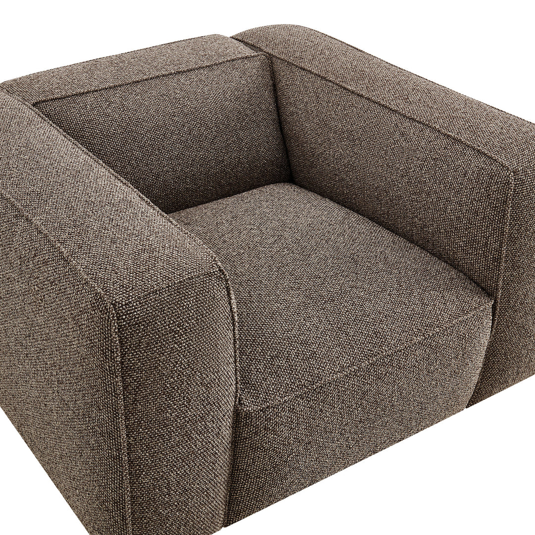 Auren Lattice Bouclé Upholstered Accent Chair in Earth