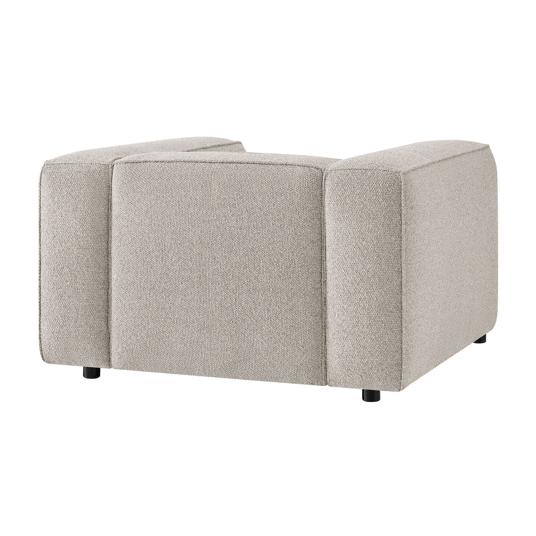 Auren Lattice Bouclé Upholstered Accent Chair in Fog