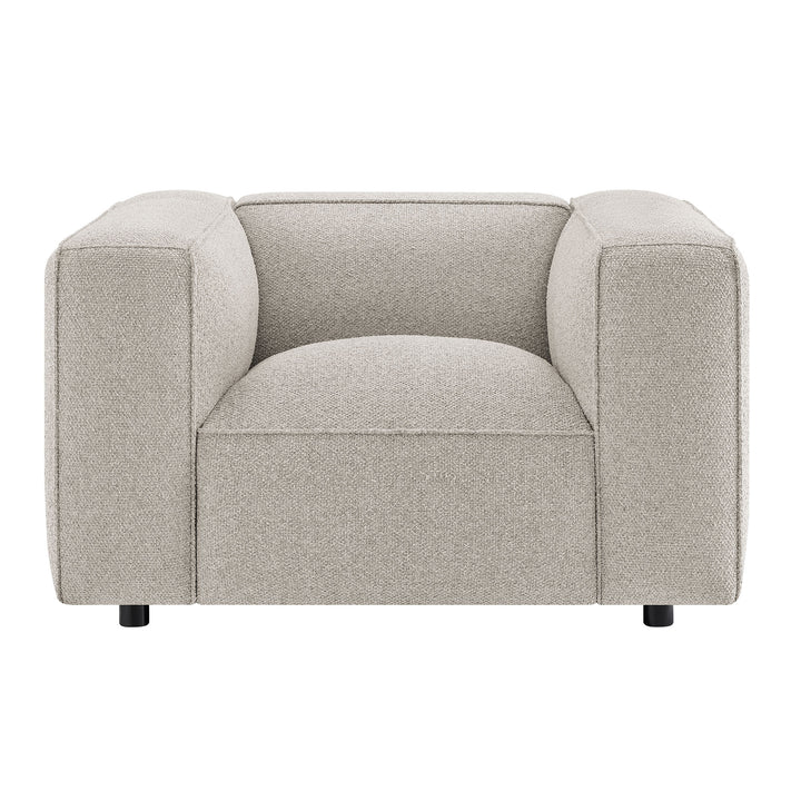 Auren Lattice Bouclé Upholstered Accent Chair in Fog