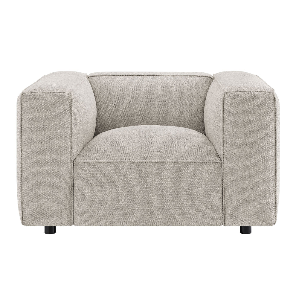 Auren Lattice Bouclé Upholstered Accent Chair in Fog