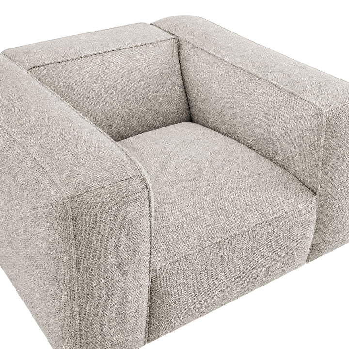 Auren Lattice Bouclé Upholstered Accent Chair in Fog