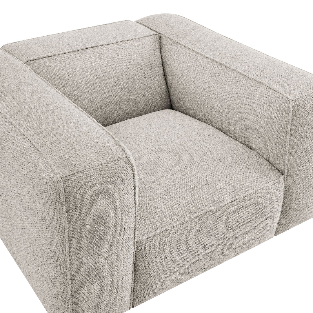 Auren Lattice Bouclé Upholstered Accent Chair in Fog