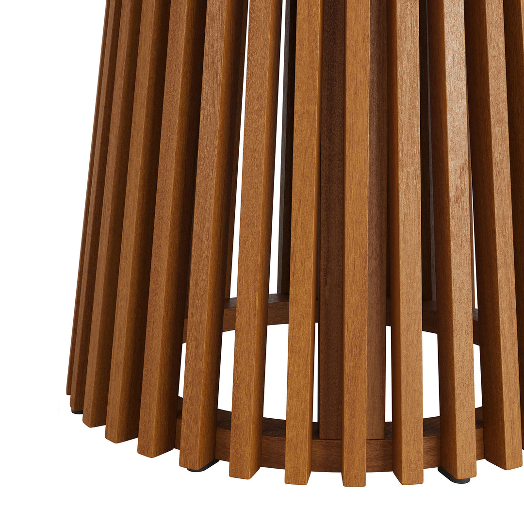 Lane 39 Inch Round Outdoor Patio Teak Wood Dining Table in Natural