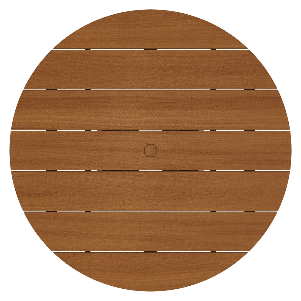 Lane 47 Inch Round Outdoor Patio Teak Wood Dining Table in Natural