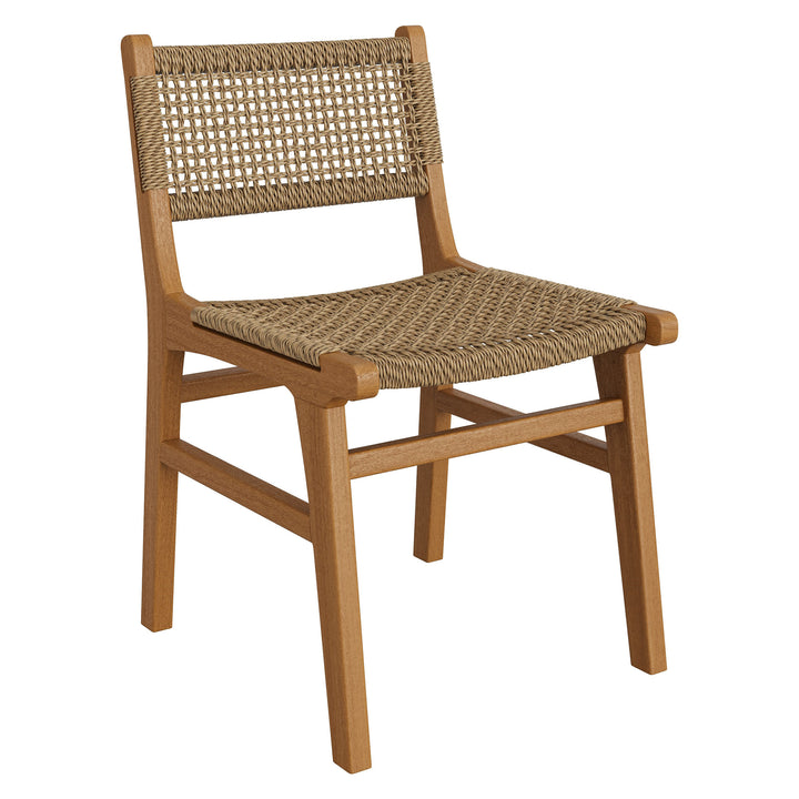 Rowe Outdoor Patio Teak Wood Dining Chair in Natural