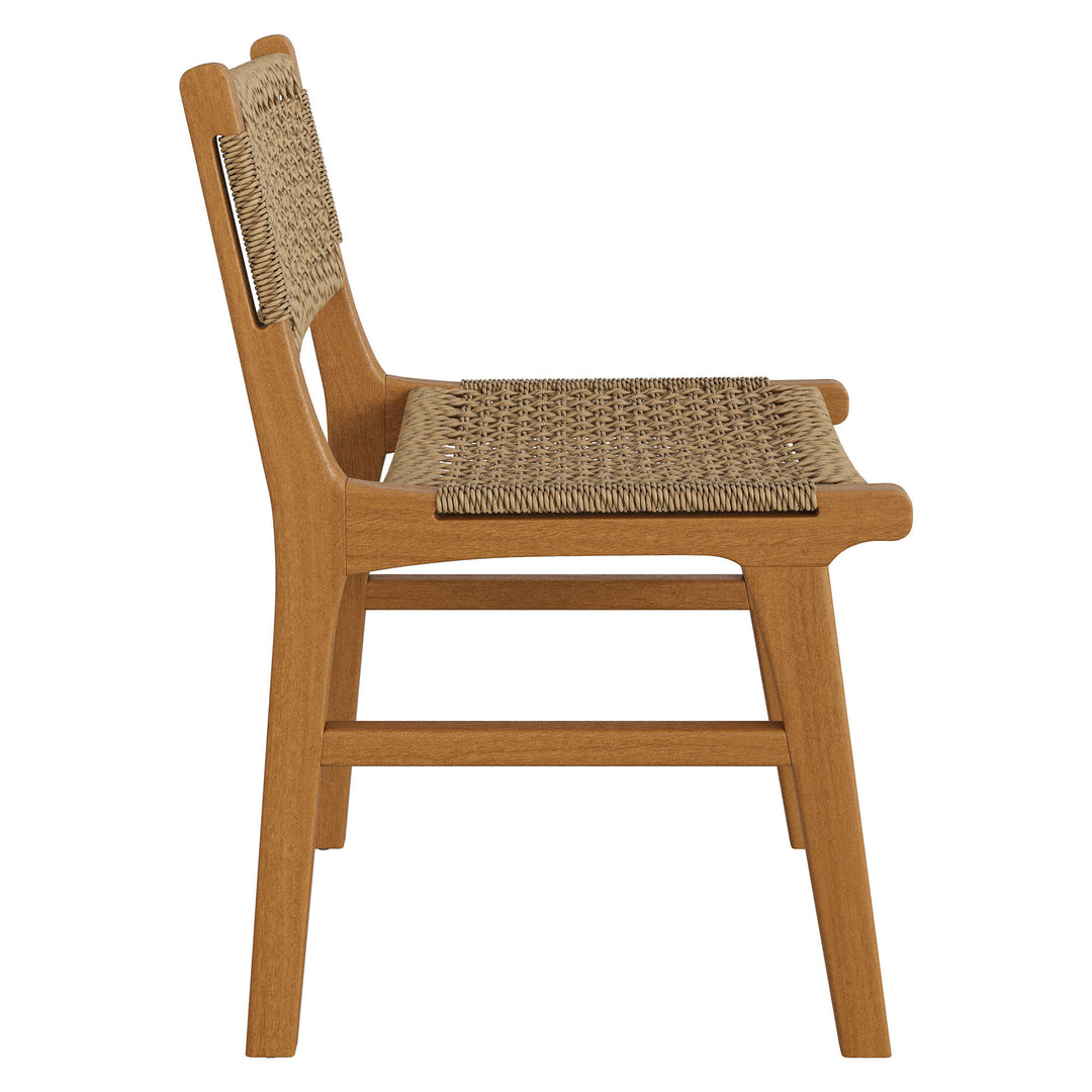 Rowe Outdoor Patio Teak Wood Dining Chair in Natural
