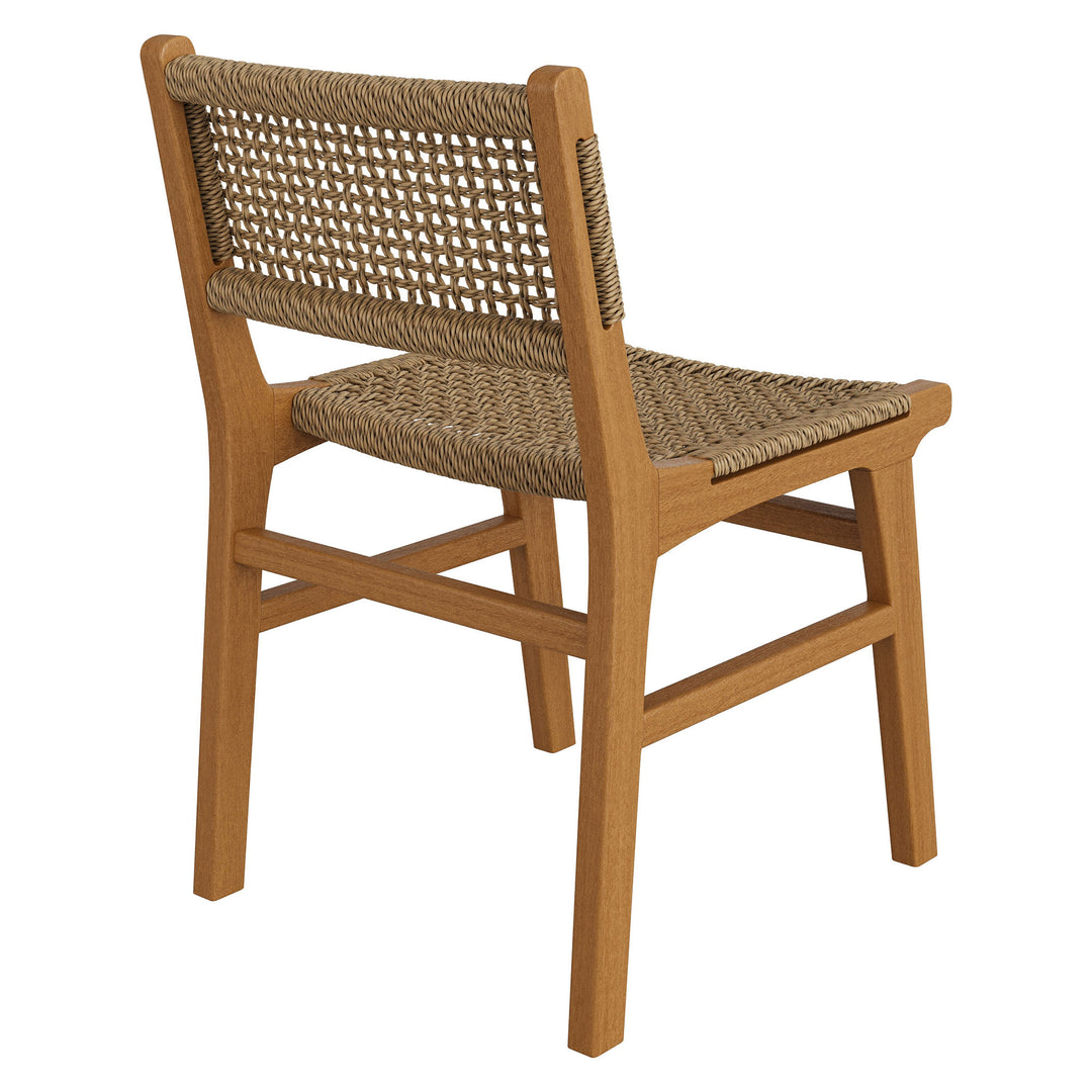 Rowe Outdoor Patio Teak Wood Dining Chair in Natural