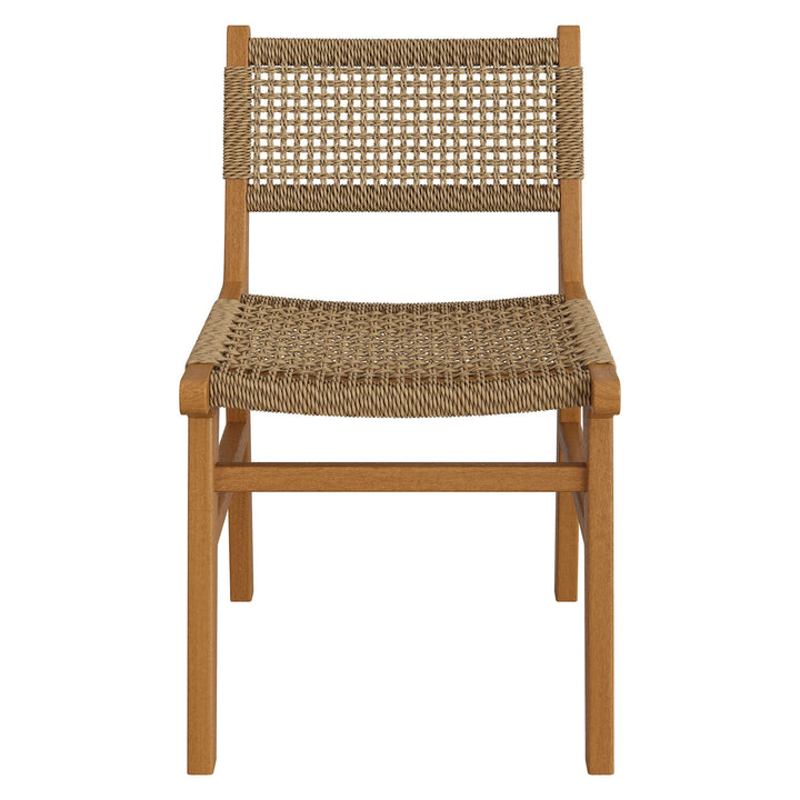 Rowe Outdoor Patio Teak Wood Dining Chair in Natural