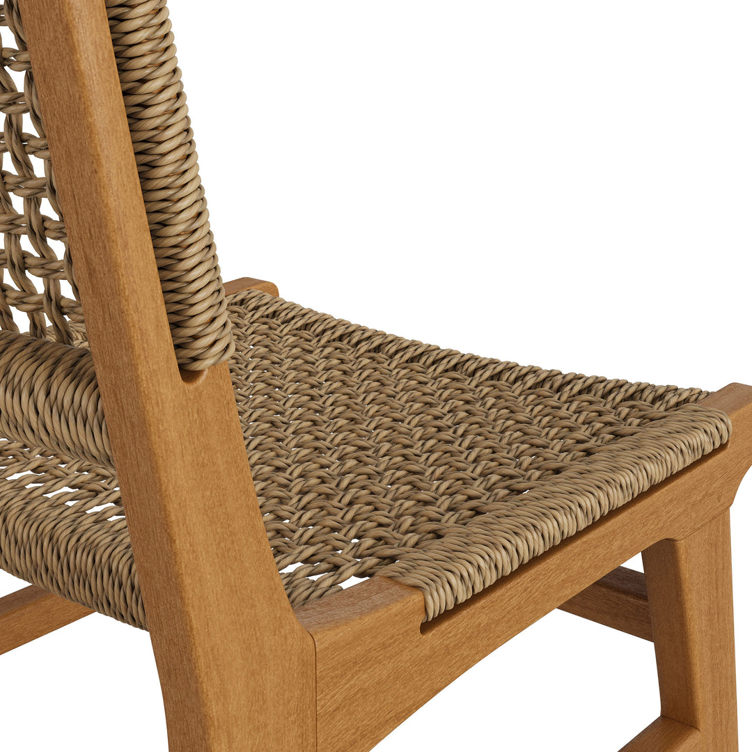 Rowe Outdoor Patio Teak Wood Dining Chair in Natural