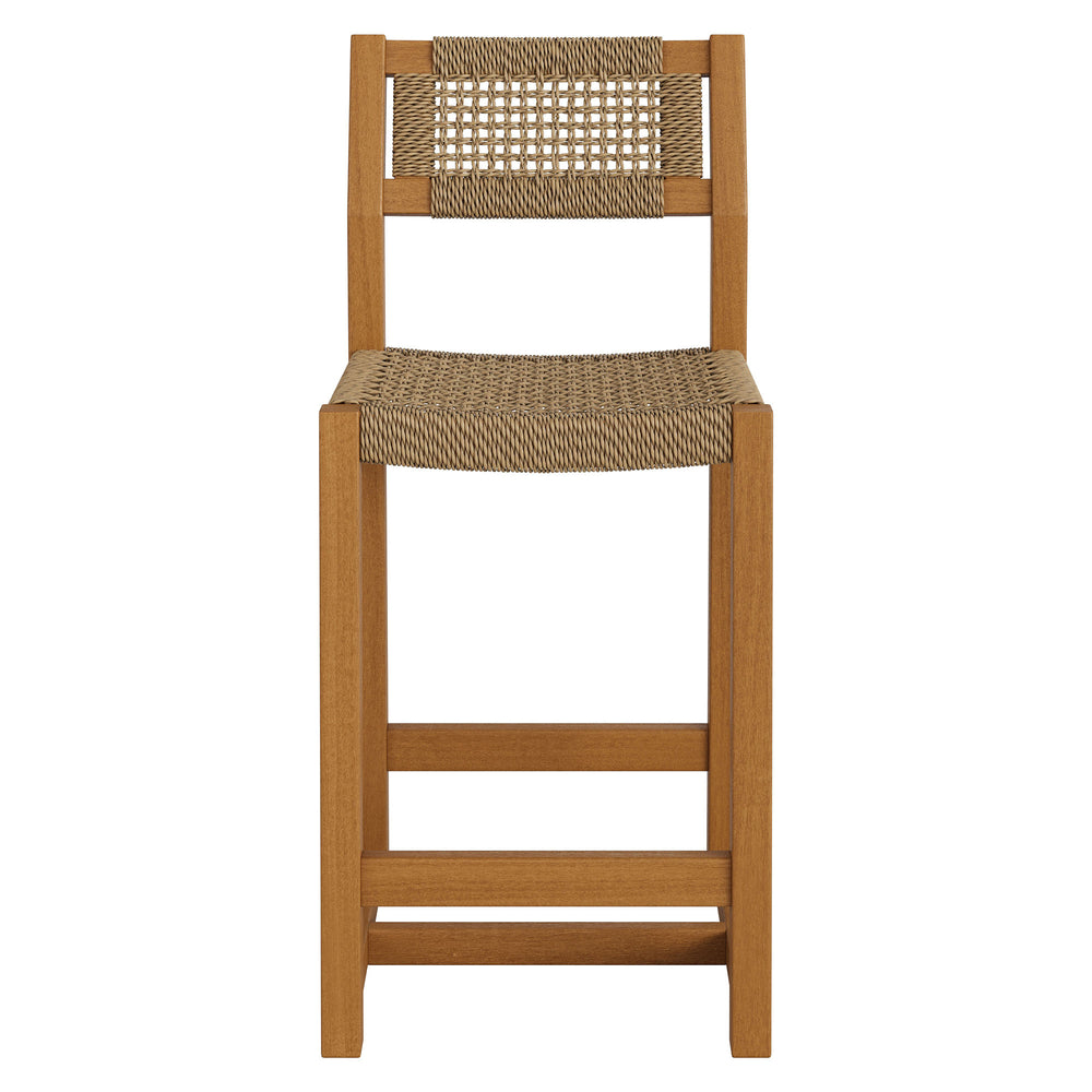 Reed 40 Inch Outdoor Patio Outdoor Teak Wood Counter Stool in Natural