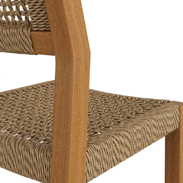 Reed 40 Inch Outdoor Patio Outdoor Teak Wood Counter Stool in Natural