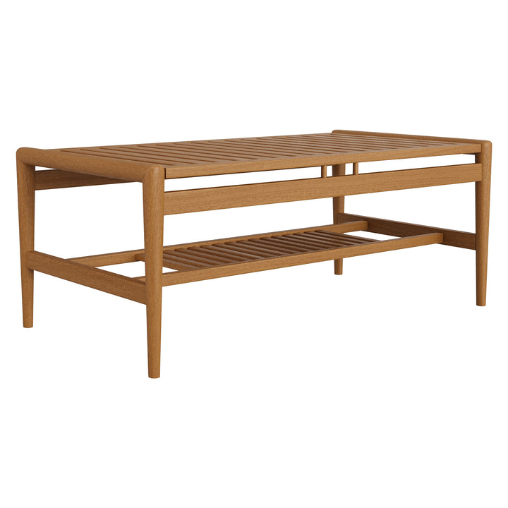 Hayden 46 Inch Outdoor Patio Teak Wood Coffee Table in Natural