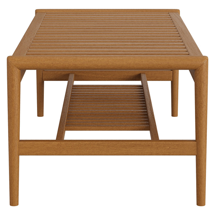 Hayden 46 Inch Outdoor Patio Teak Wood Coffee Table in Natural