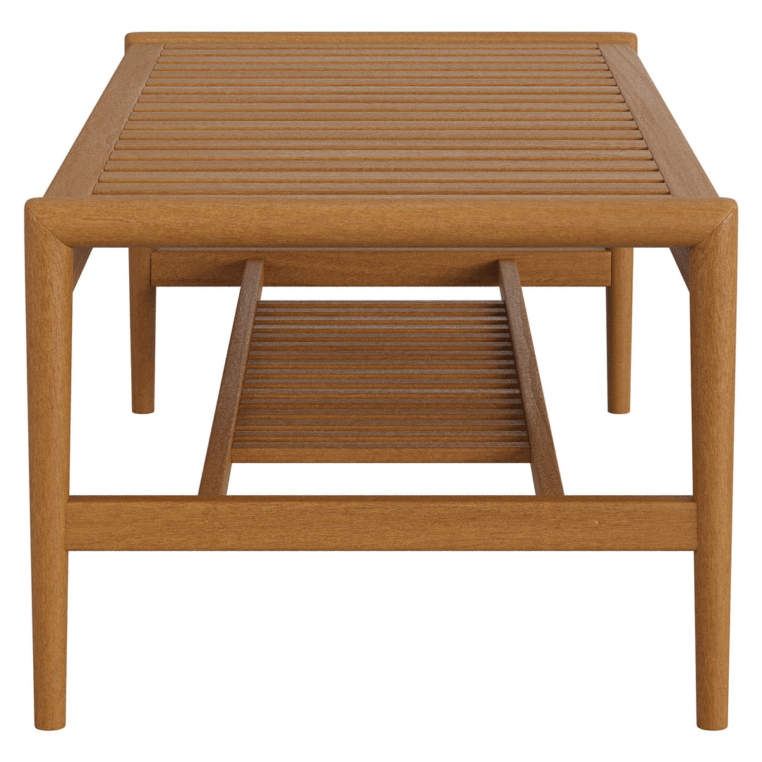Hayden 46 Inch Outdoor Patio Teak Wood Coffee Table in Natural