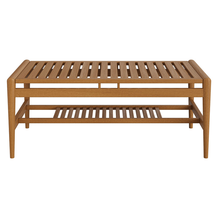 Hayden 46 Inch Outdoor Patio Teak Wood Coffee Table in Natural