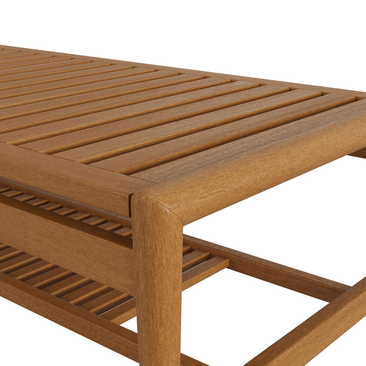 Hayden 46 Inch Outdoor Patio Teak Wood Coffee Table in Natural