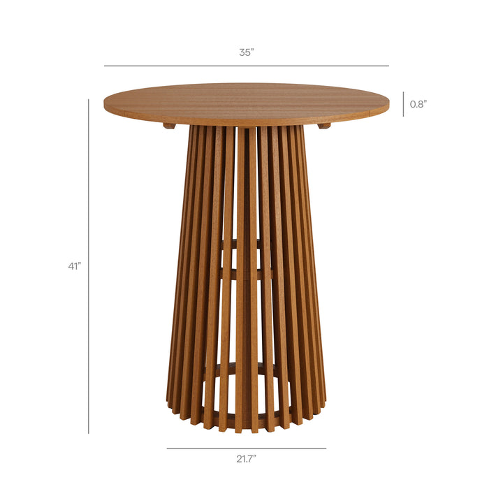 Rowe 5-Piece Outdoor Patio Teak Wood Bar Set in Natural