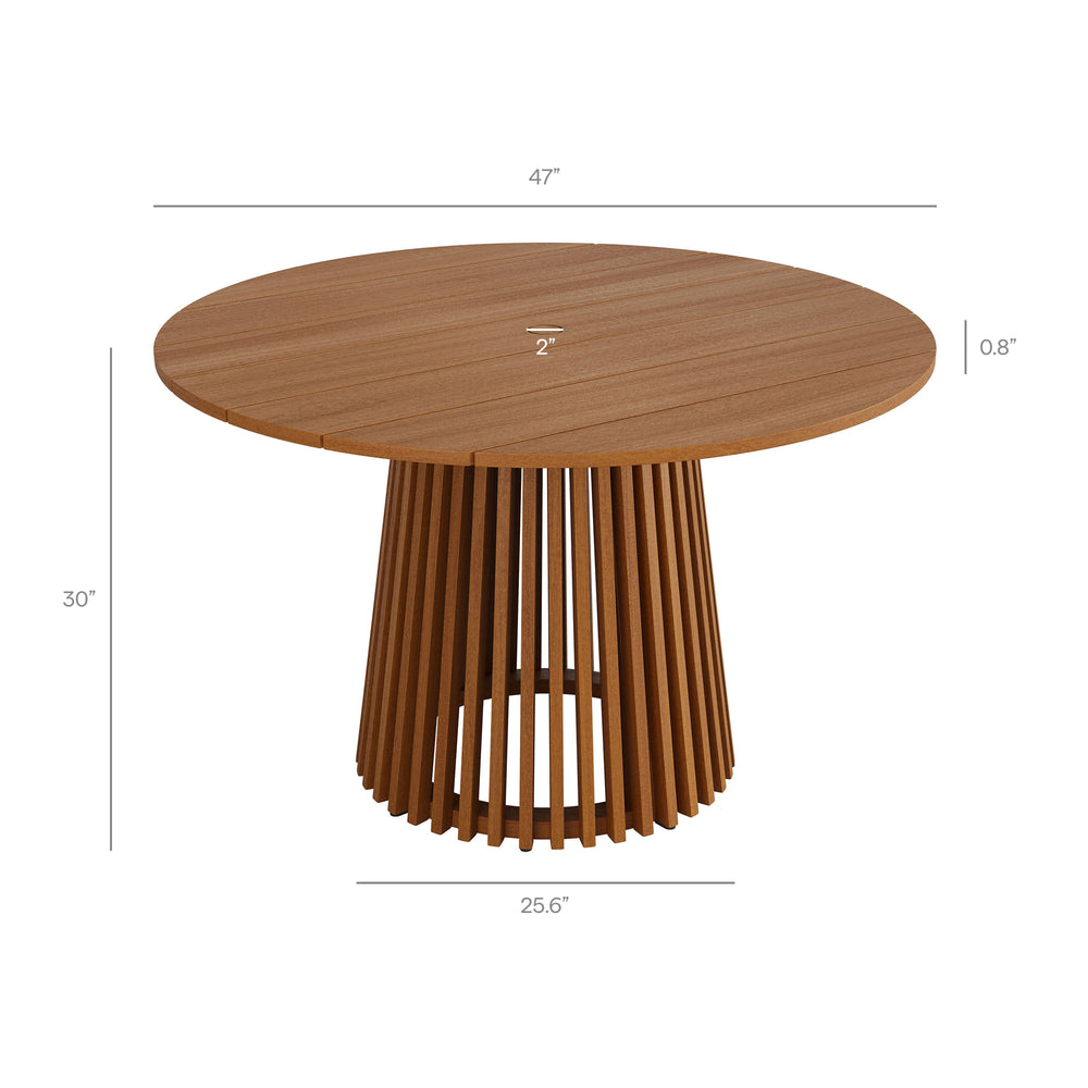 Rowe 5-Piece Outdoor Patio Teak Wood Dining Set in Natural
